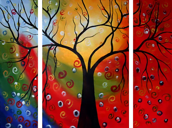 Festmények vászonra - Dekoratív festészet Tavasz - modern festmények, ambient festmények falra, absztrakt festmények, dekoratív falfestmények, festmények adásvétele