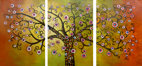 Slike na platnu - Dekorativna slika Drevo življenja I - moderne slike, ambientalne slike za na steno, abstraktne slike, dekorativne stenske slike, nakup in prodaja slik