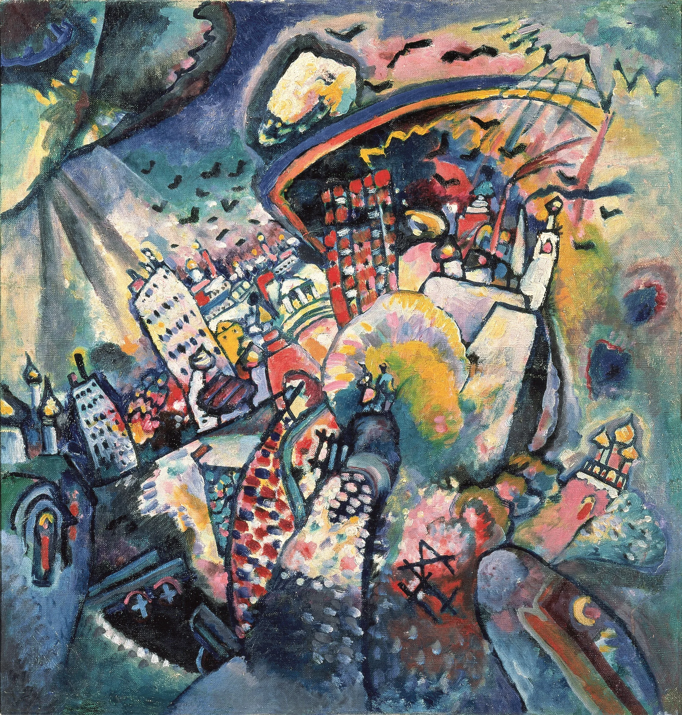 Wassily Kandinsky – Moskau I – handgemalte Reproduktion auf Leinwand