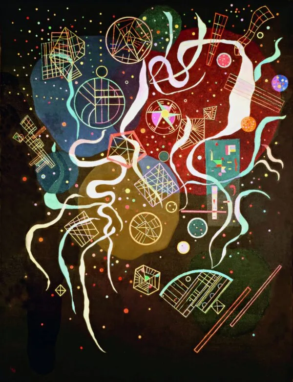 Slike na platnu - Vasilij Kandinski - Movement I (Mouvement I)- Ročno slikane slike, reprodukcije slik znanih slikarjev, olje na platnu, moderne stenske slike, umetniške slike za na steno, ambientalne, abstraktne, dekorativne stenske slike