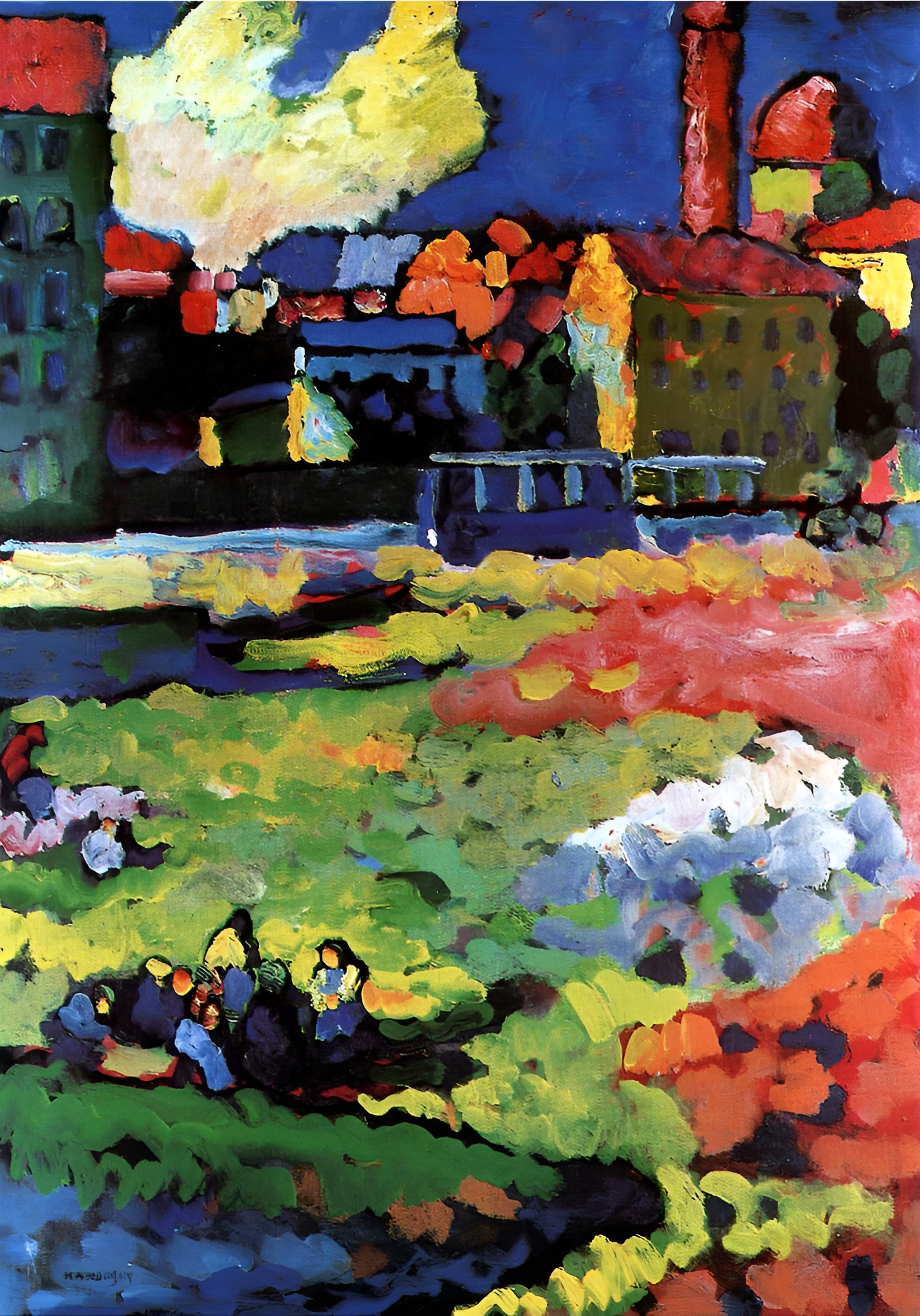 Vasilij Kandinski - Munich-Schwabing with the Church of St. Ursula (München-Schwabing mit der Kirche St. Ursula) - Gemälde, Leinwandbilder, Reproduktion