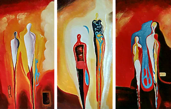 Gemälde auf Leinwand – Unsere Träume – modernes mehrteiliges Gemälde – moderne Gemälde, stimmungsvolle Gemälde für die Wand, abstrakte Gemälde, dekorative Wandgemälde