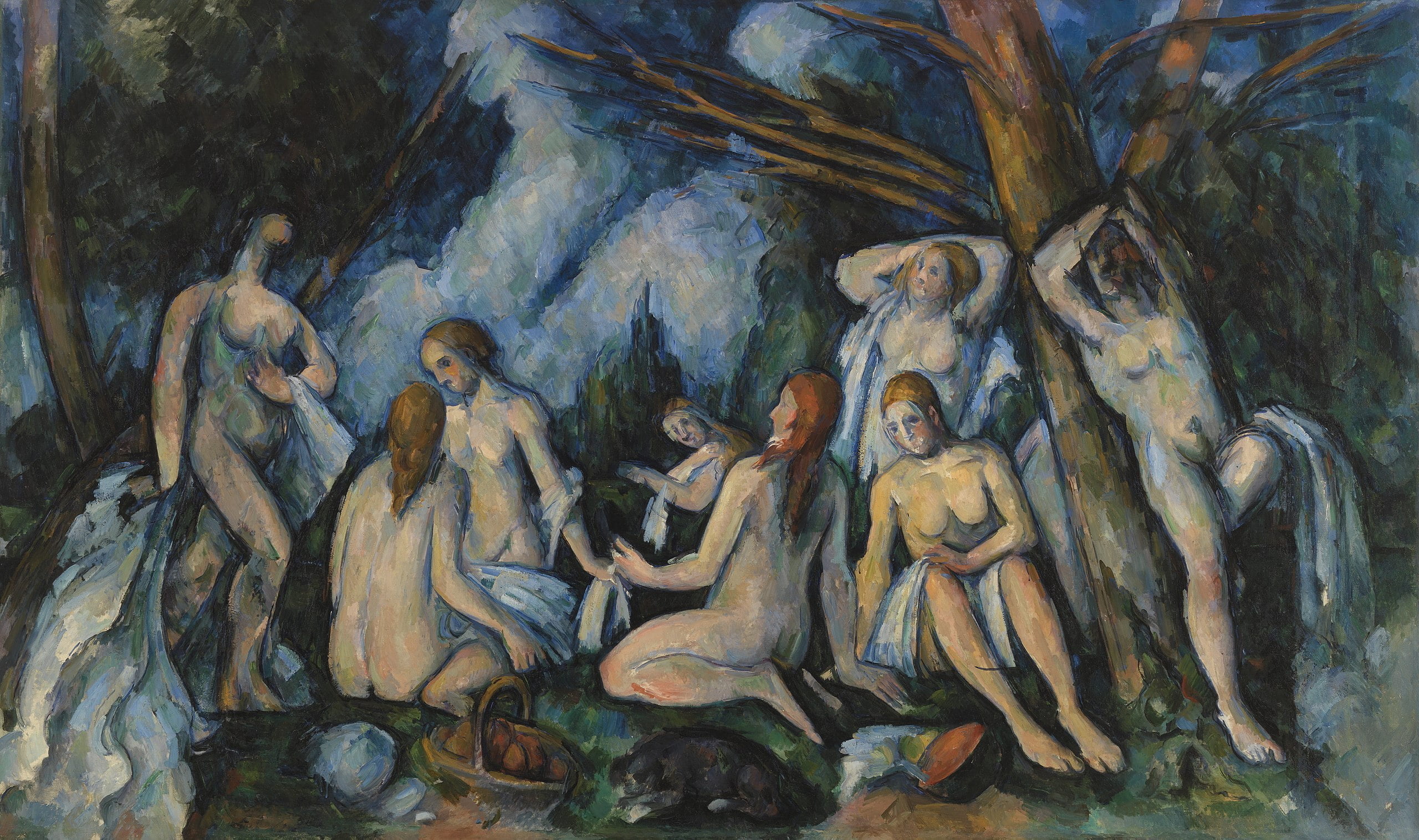 Paul Cezanne - Nudes in Landscape (Aktdarstellungen in der Landschaft) - Gemälde, Leinwandbilder, Reproduktion
