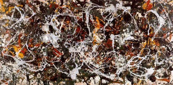Slike na platnu - Jackson Pollock - Number 3, 1950 - Ročno slikane reprodukcije slike znanih slikarjev, olje na platnu, moderne stenske slike, umetniške slike za na steno, ambientalne, abstraktne, dekorativne stenske slike