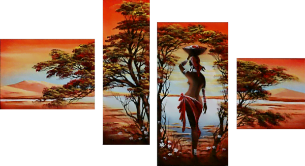 Canvas Paintings - By the Lake - Modern Art Painting - Modern, Ambient, Abstract, Decorative Wall Art