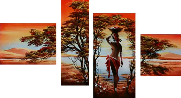 Gemälde auf Leinwand – Am See – moderne Kunstmalerei – moderne, stimmungsvolle, abstrakte, dekorative Wandgemälde