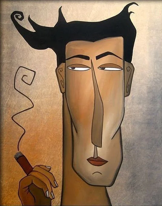 Slike na platnu - Umjetnička slika Lica u ogledalu II - moderne, ambijentalne, apstraktne, dekorativne zidne slike