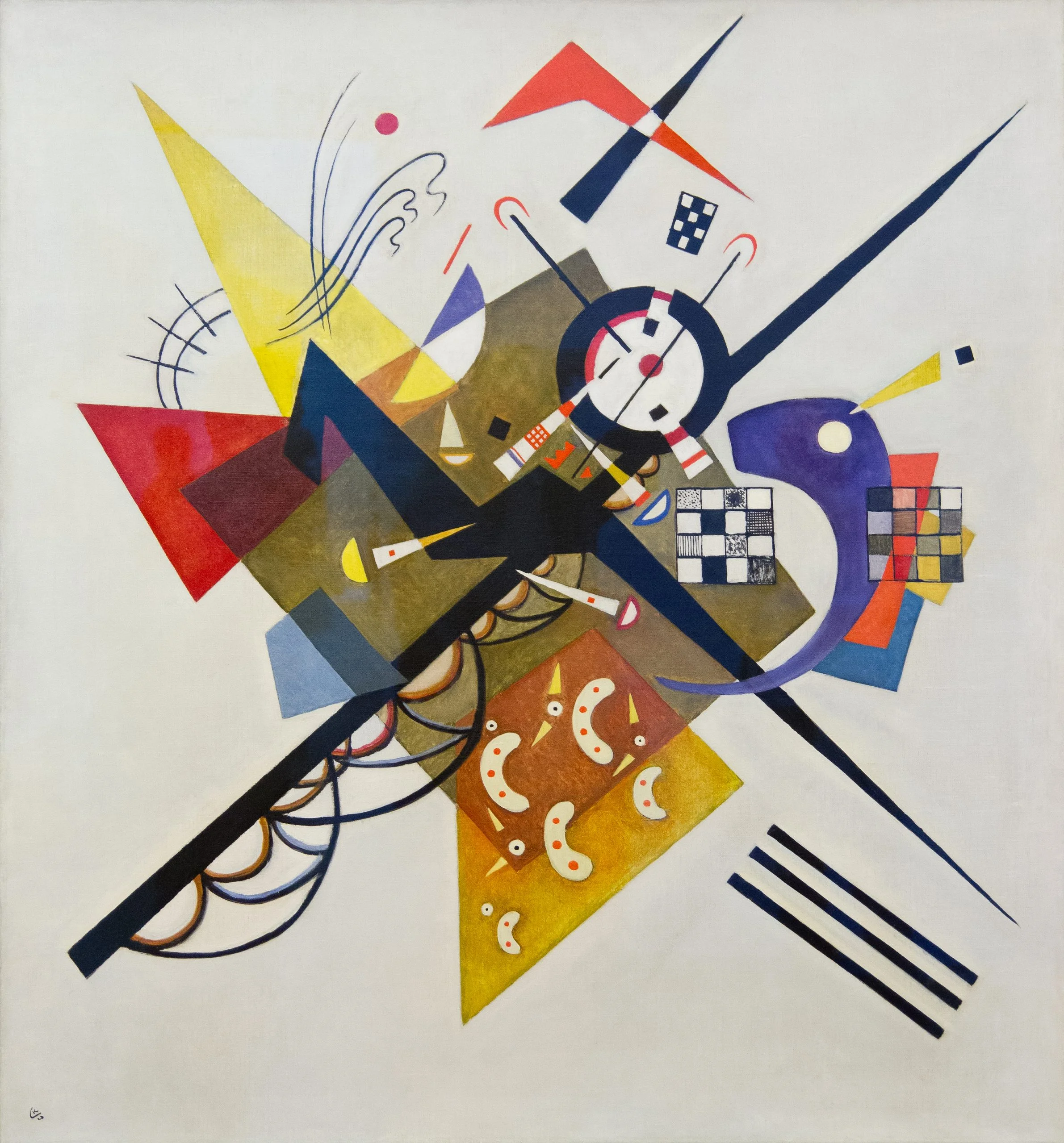 Wassily Kandinsky – Auf Weiß II – handgemalte Reproduktion auf Leinwand
