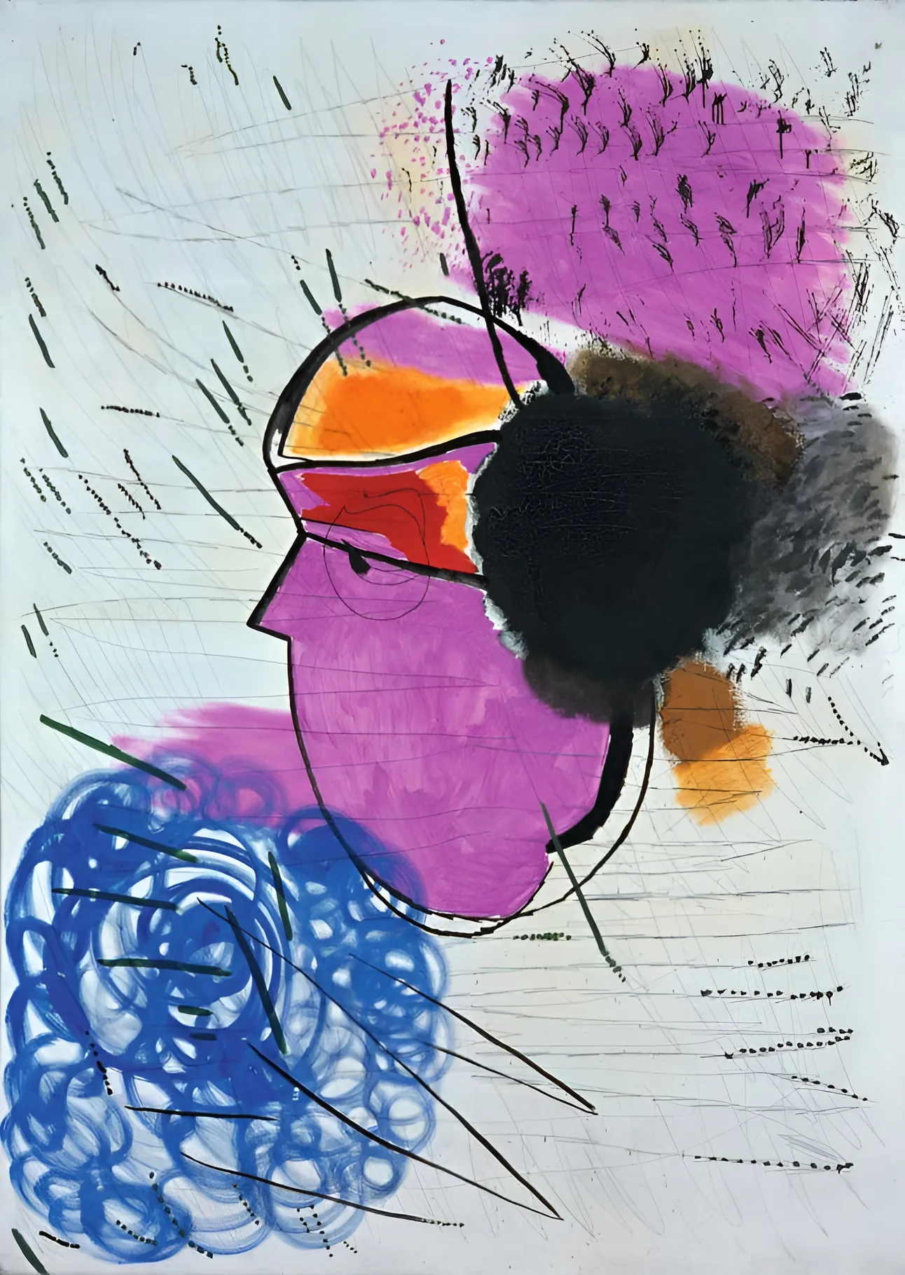 Joan Miro - Slikanje (Glava) - Ručno naslikane reprodukcije poznatih slikara, moderne zidne slike, umjetničke slike za zid