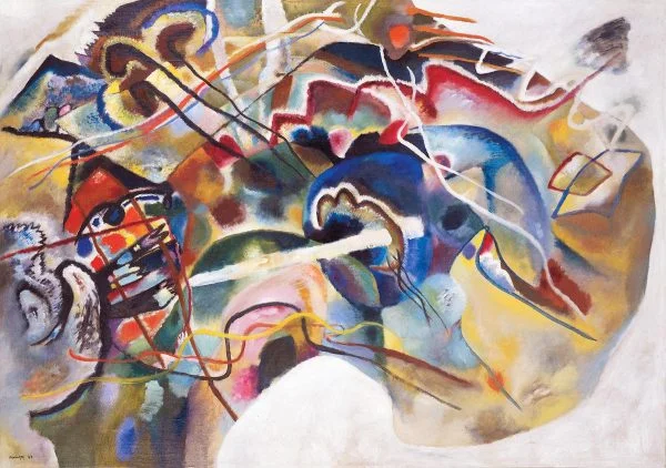 Vasily Kandinsky - Painting with White Border (Moscow) - Hand-painted Reproductions of Famous Painters, Modern Wall Art, Artistic Wall Paintings