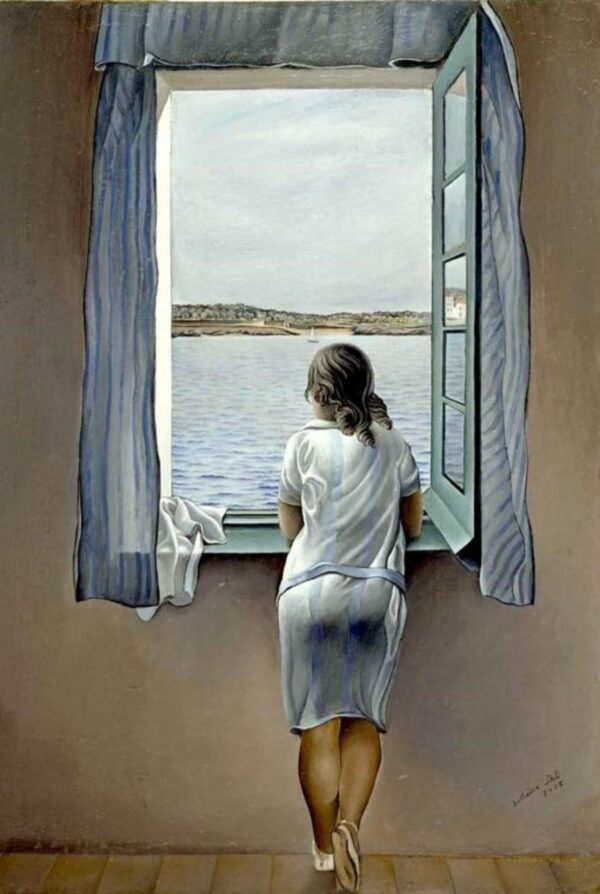 Salvador Dali - Person at The Window - reproduction of famous painting by famous artist, hand painted painting on canvas, surrealism