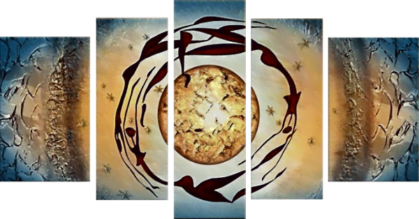 Planet - modern multi-panel painting - modern, ambient, abstract, decorative canvas and wall art