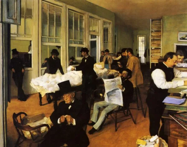 Edgar Degas - Portrait in a New Orleans Cotton Office -Ročno naslikane reprodukcije znanih slikarjev, moderne stenske slike, umetniške slike za na steno