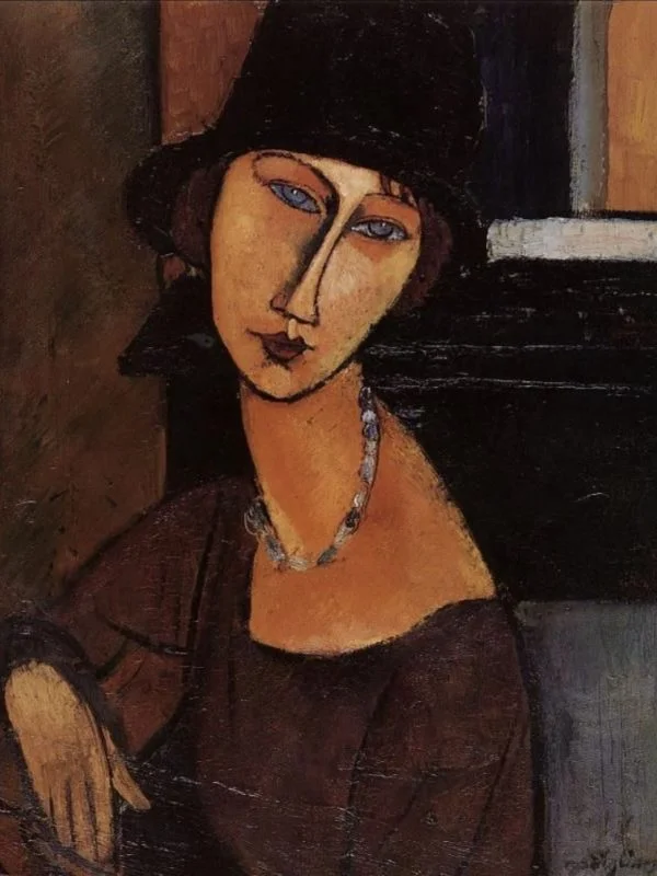 Amedeo Modigliani - Portrait of Jeanne Hébuterne IV - reproduction of famous painting by famous artist, hand painted painting on canvas, modern art, portrait