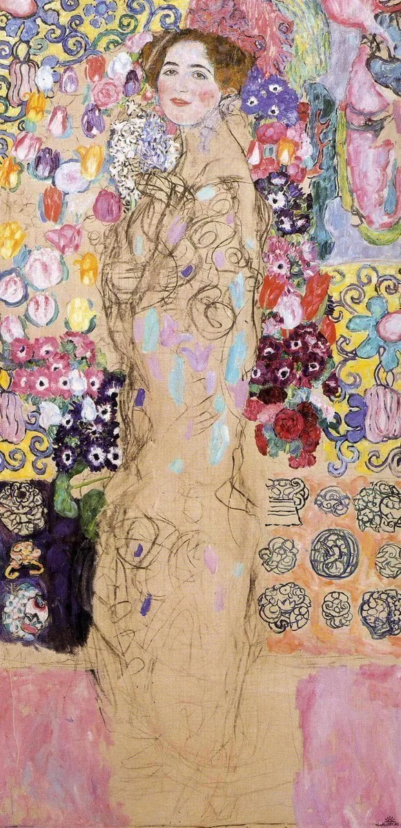 Gustav Klimt - Portrait of a Lady II - Ročno naslikane reprodukcije znanih slikarjev, moderne stenske slike, umetniške slike za na steno