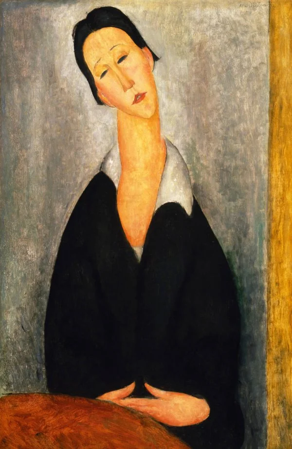 Amedeo Modigliani - Portrait of a Polish Woman - reproduction of famous painting by famous artist, hand painted painting on canvas, modern art, portrait