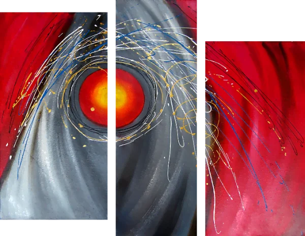 Piros nap - Modern fali kép. Ambientális, absztrakt, dekoratív festmények vásznon, faliképek.