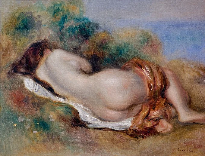 Pierre A. Renoir - Nudo disteso - Riproduzioni di pittori famosi, arte moderna della parete, arte della parete