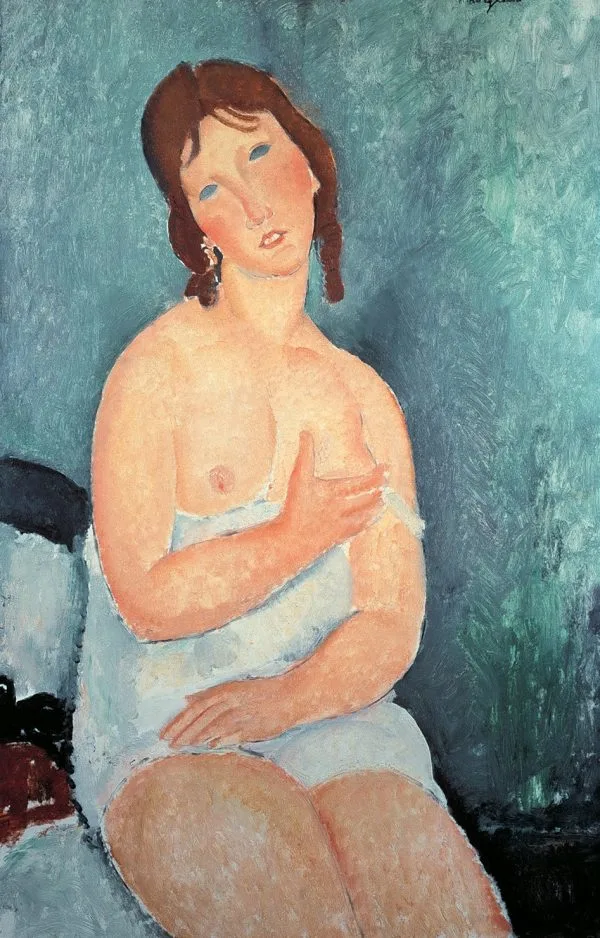 Amedeo Modigliani - Red-haired Young Woman in a Shirt - Reprodukcije znanih slikarjev, moderne stenske slike, umetniške slike za na steno