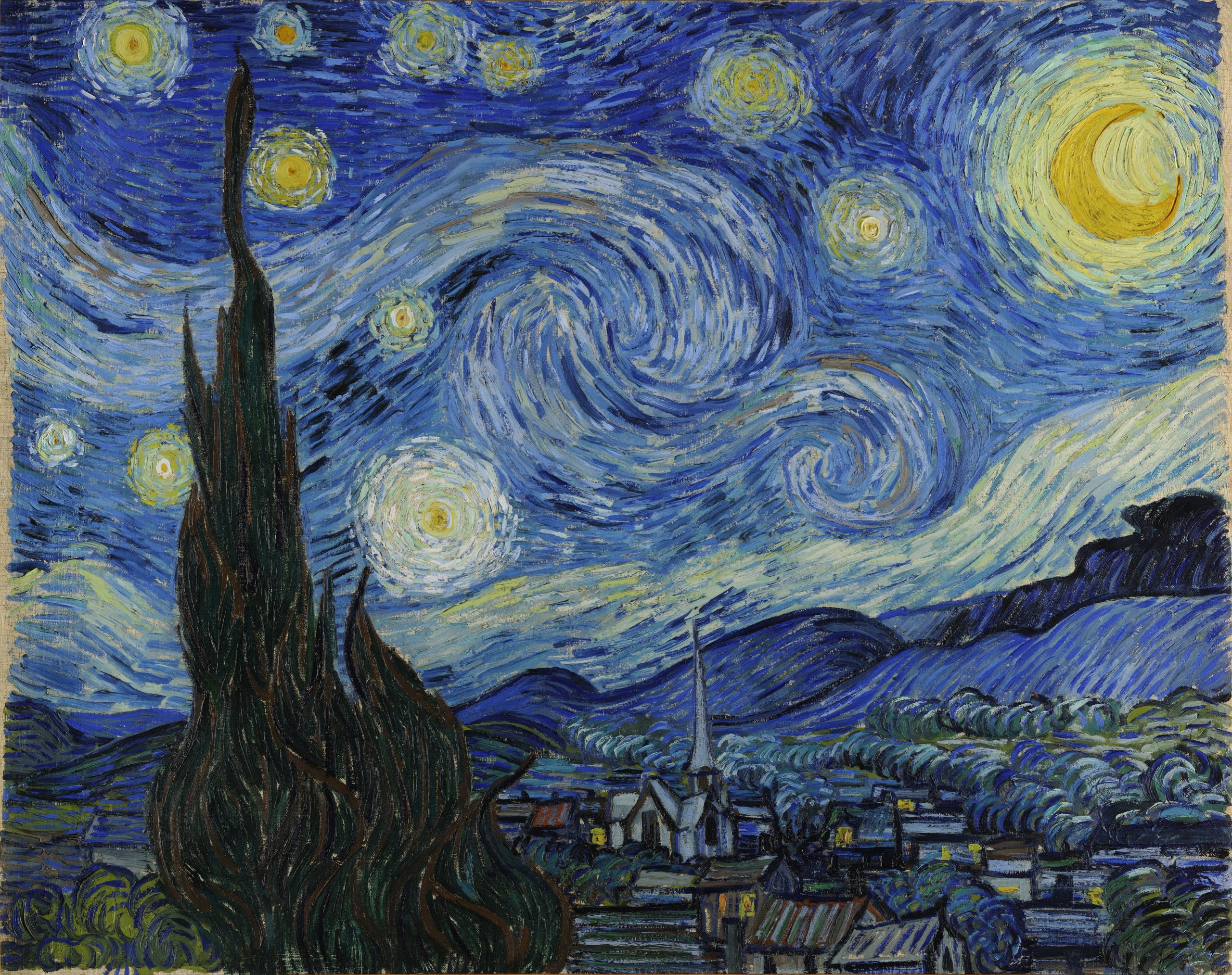 Starry night - Vincent Van Gogh - Reprodukcije znanih slikarjev, moderne stenske slike, umetniške slike za na steno