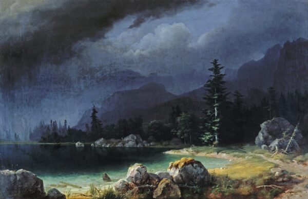 Klanško jezero v neviht