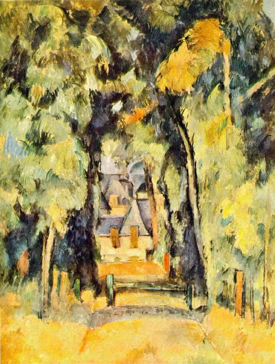 Paul Cézanne – Straße bei Chantilly – handgemalte Reproduktion auf Leinwand