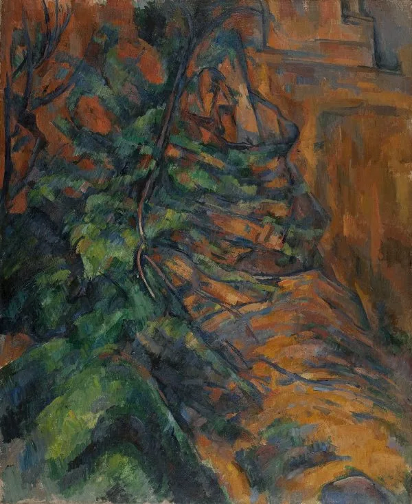 Paul Cezanne - Rocks and Branches at Bibémus - Ročno naslikane reprodukcije znanih slikarjev, moderne stenske slike, umetniške slike za na steno