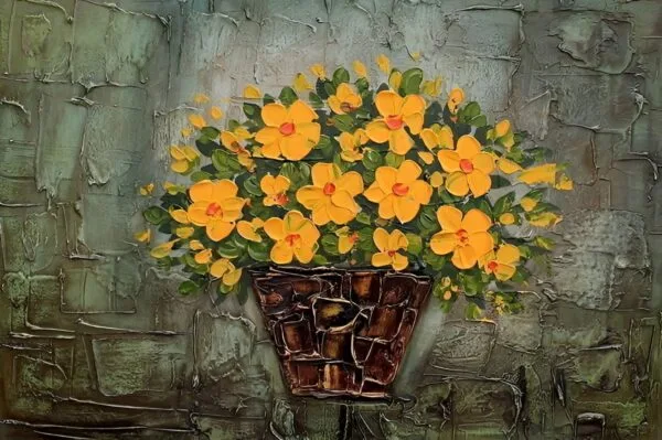 Painting: Roses in Vase III - Modern, Ambient, Abstract, Decorative Canvas and Wall Art