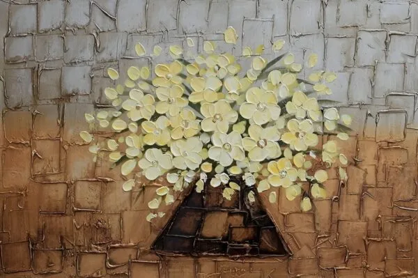 Painting: Roses in Vase I - Modern, Ambient, Abstract, Decorative Canvas and Wall Art