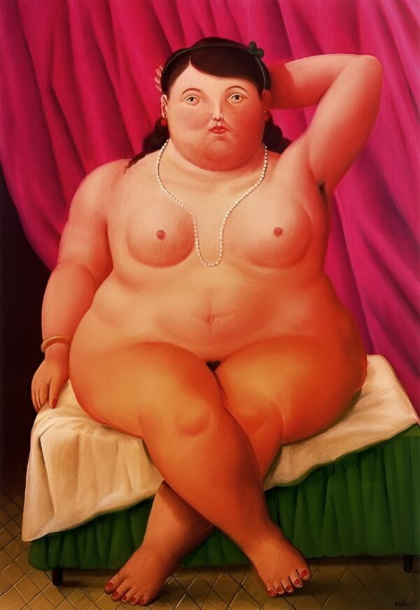 Fernando Botero - Seated Woman 2 - Ročno naslikane reprodukcije znanih slikarjev, moderne stenske slike, umetniške slike za na steno