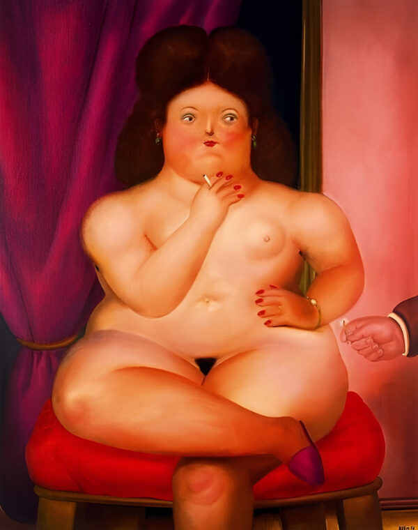 Fernando Botero - Seated Woman - Ročno naslikane reprodukcije znanih slikarjev, moderne stenske slike, umetniške slike za na steno