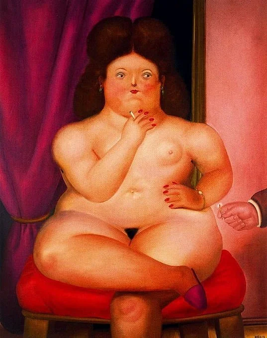 Fernando Botero - Seated Woman - Ročno naslikane reprodukcije znanih slikarjev, moderne stenske slike, umetniške slike za na steno