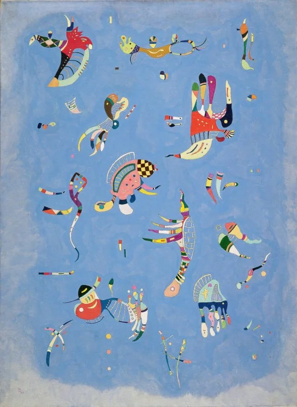 Sky-Blue-Bleu-de-ciel Moderne slike na platnu, dekorativne, ambientalne, abstraktne slike za na steno
