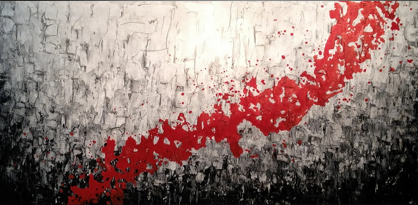 Schlitten moderne Kunstmalerei Moderne Gemälde auf Leinwand, dekorative, stimmungsvolle, abstrakte Gemälde für die Wand