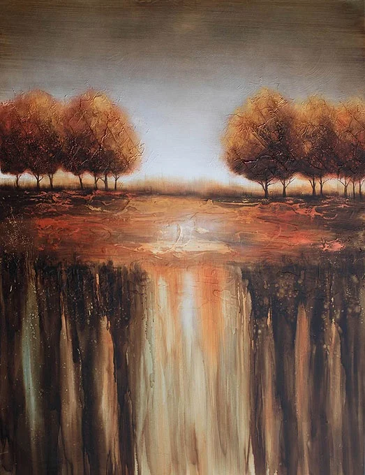 Slika-Priroda-u-zalasku-moderna, dekorativna, ambijentalna ručno oslikana zidna umjetnost