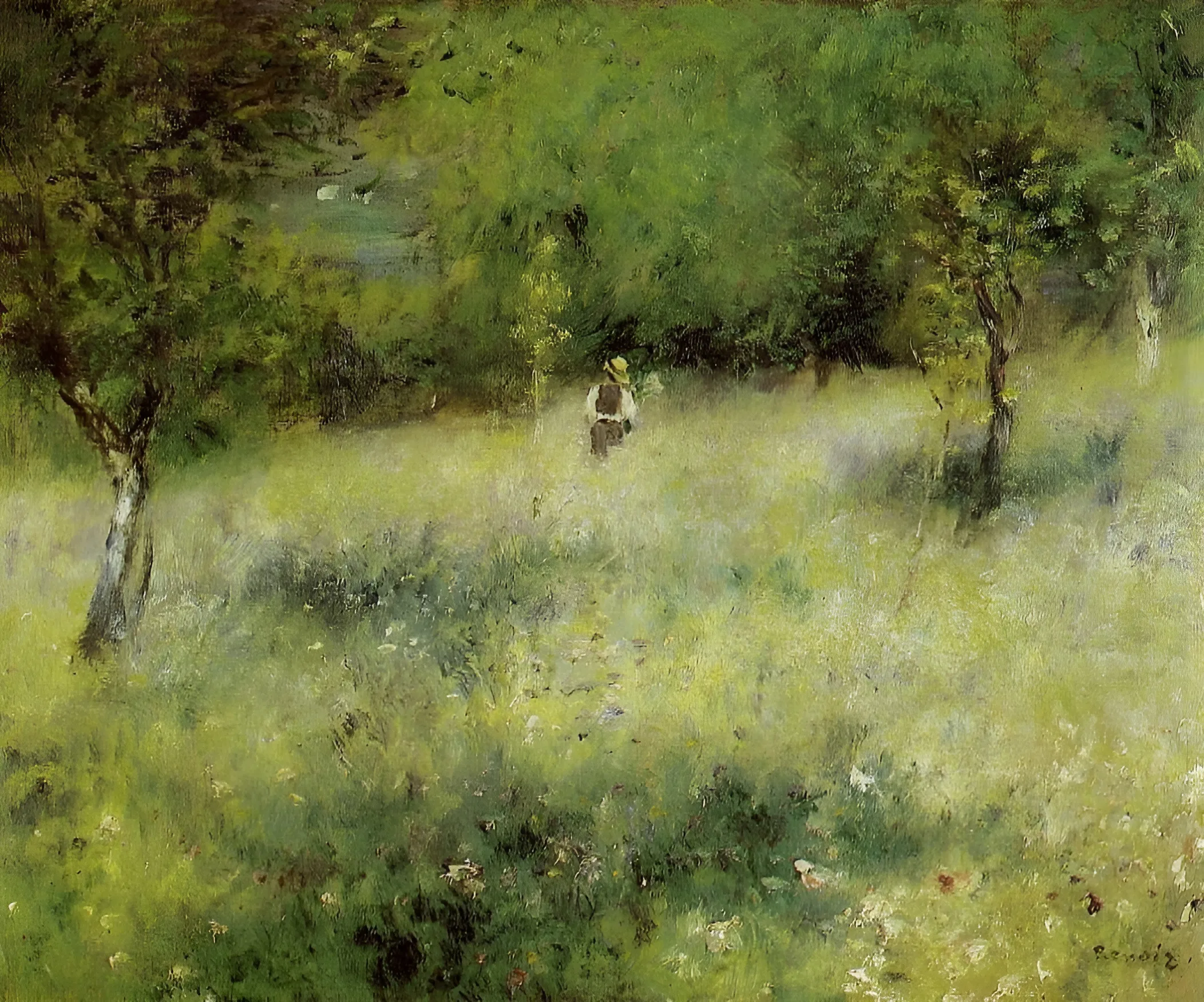 Pierre-Auguste Renoir – Frühling (in Chatou) – handgemalte Reproduktion auf Leinwand