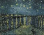 Vincent van Gogh – Starry Night over the Rhône – night river, reflected stars, blue tones, oil on canvas, reproduction
