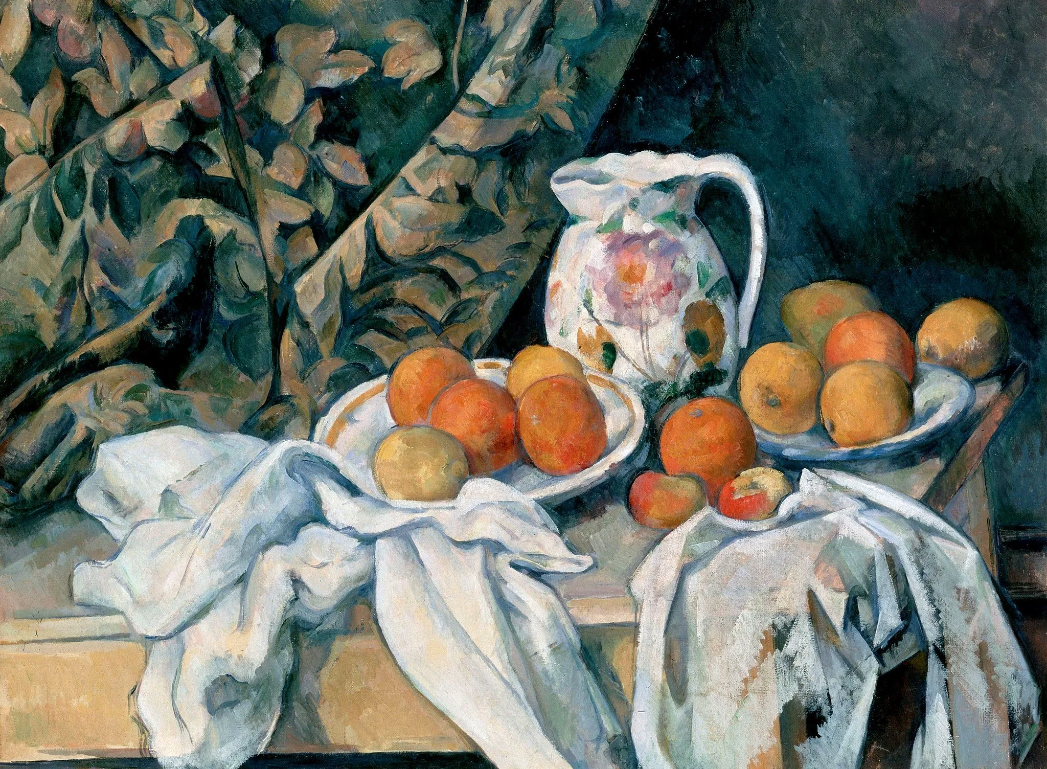 Paul Cézanne – Stillleben mit Vorhang – handgemalte Reproduktion auf Leinwand