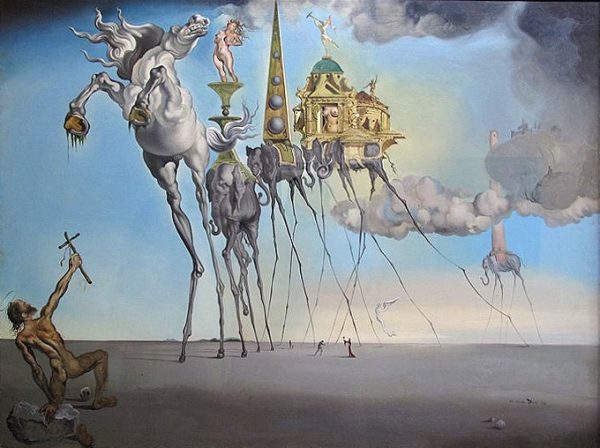 Salvador Dali - Temptation of St. Anthony - reproduction of famous painting by famous artist, hand painted painting on canvas