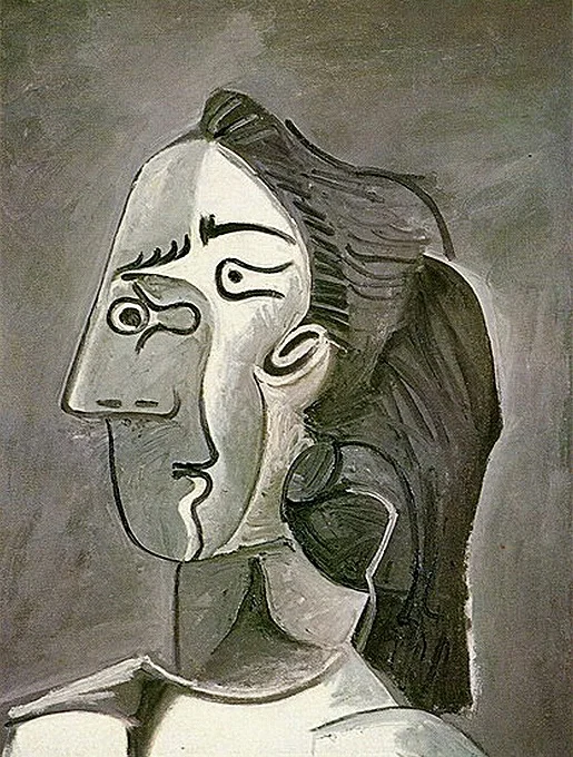 Pablo Picasso - Tête de femme (reproduction, famous painting, famous artist)