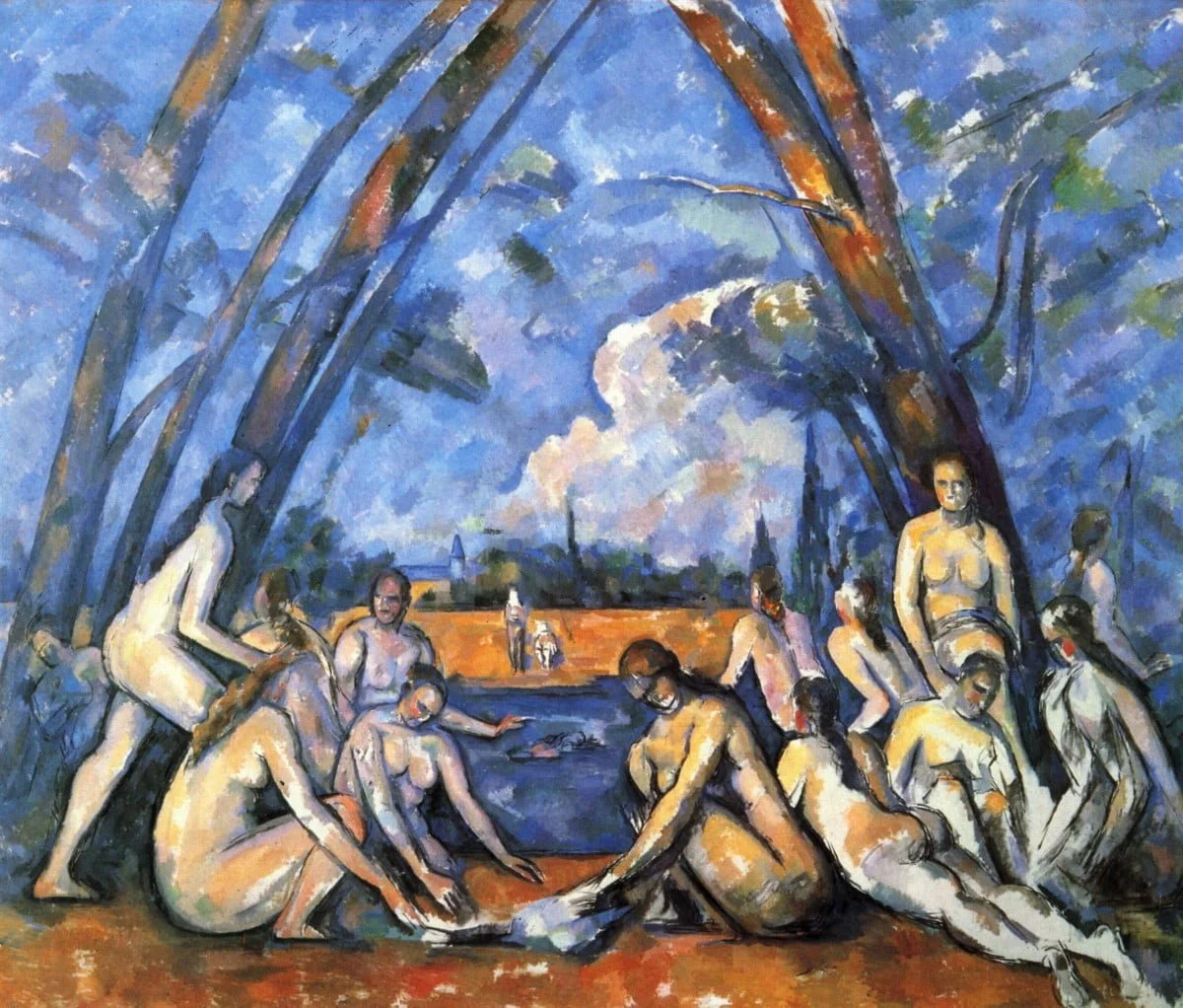 Paul Cézanne – Die Badenden – handgemalte Reproduktion auf Leinwand
