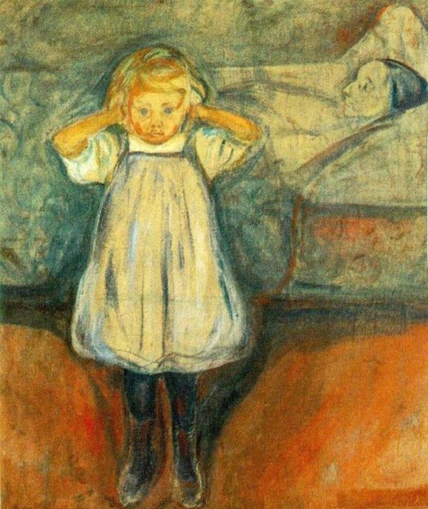 Edvard Munch - La Madre Morta - Riproduzioni dipinte a mano di famosi pittori, quadri moderni, quadri d'arte per parete