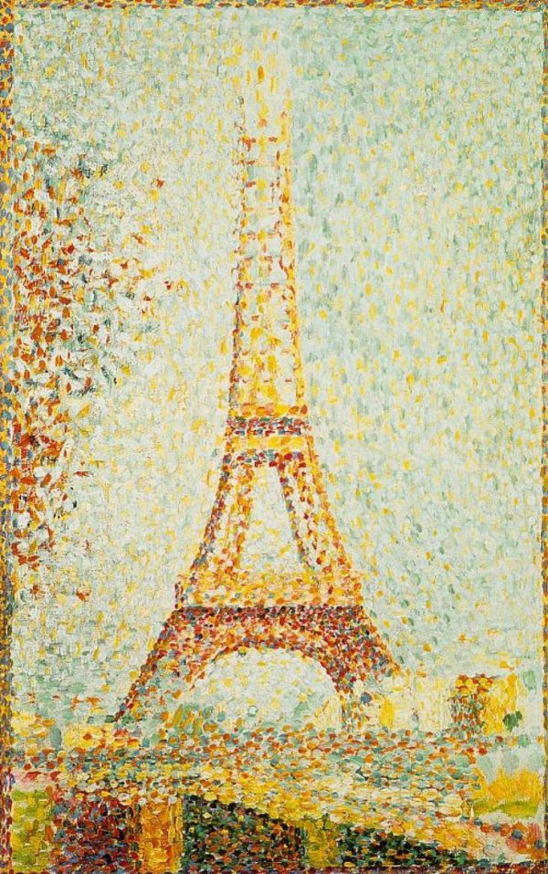 Georges Seurat - The Eiffel Tower - reproduction of famous painting, painting on canvas