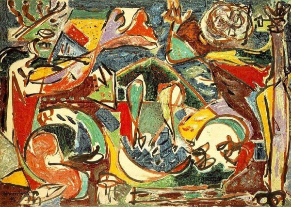 Jackson Pollock - The Key - Ročno naslikane reprodukcije znanih slikarjev, moderne stenske slike, umetniške slike za na steno