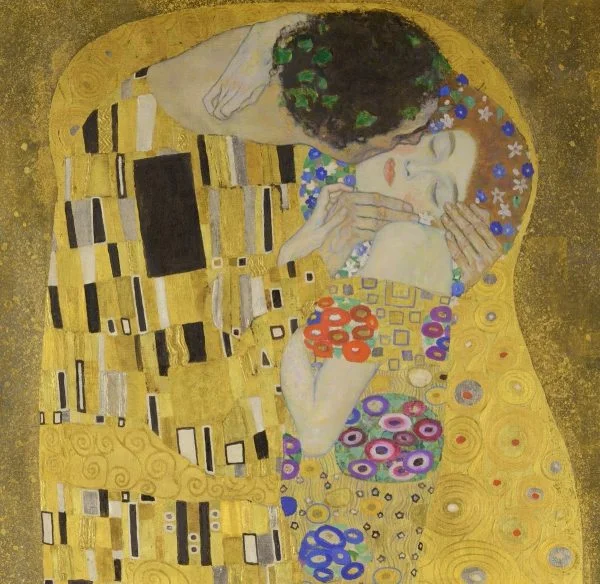 Gustav Klimt - Il dettaglio del bacio - Riproduzioni di pittori famosi, quadri moderni, quadri