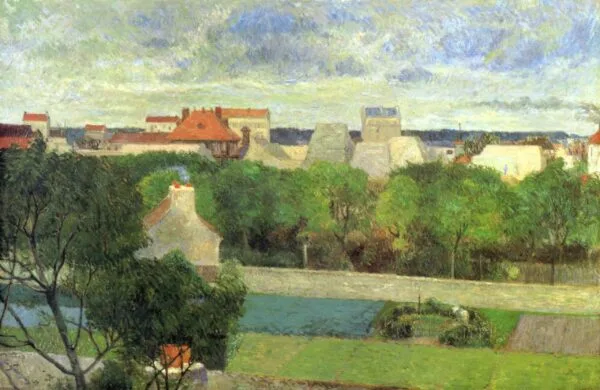 Paul Gauguin - Gli orti di Vaugirard (The Market Gardens of Vaugirard). Riproduzioni dipinte a mano di famosi pittori, quadri moderni da parete, quadri artistici per la parete