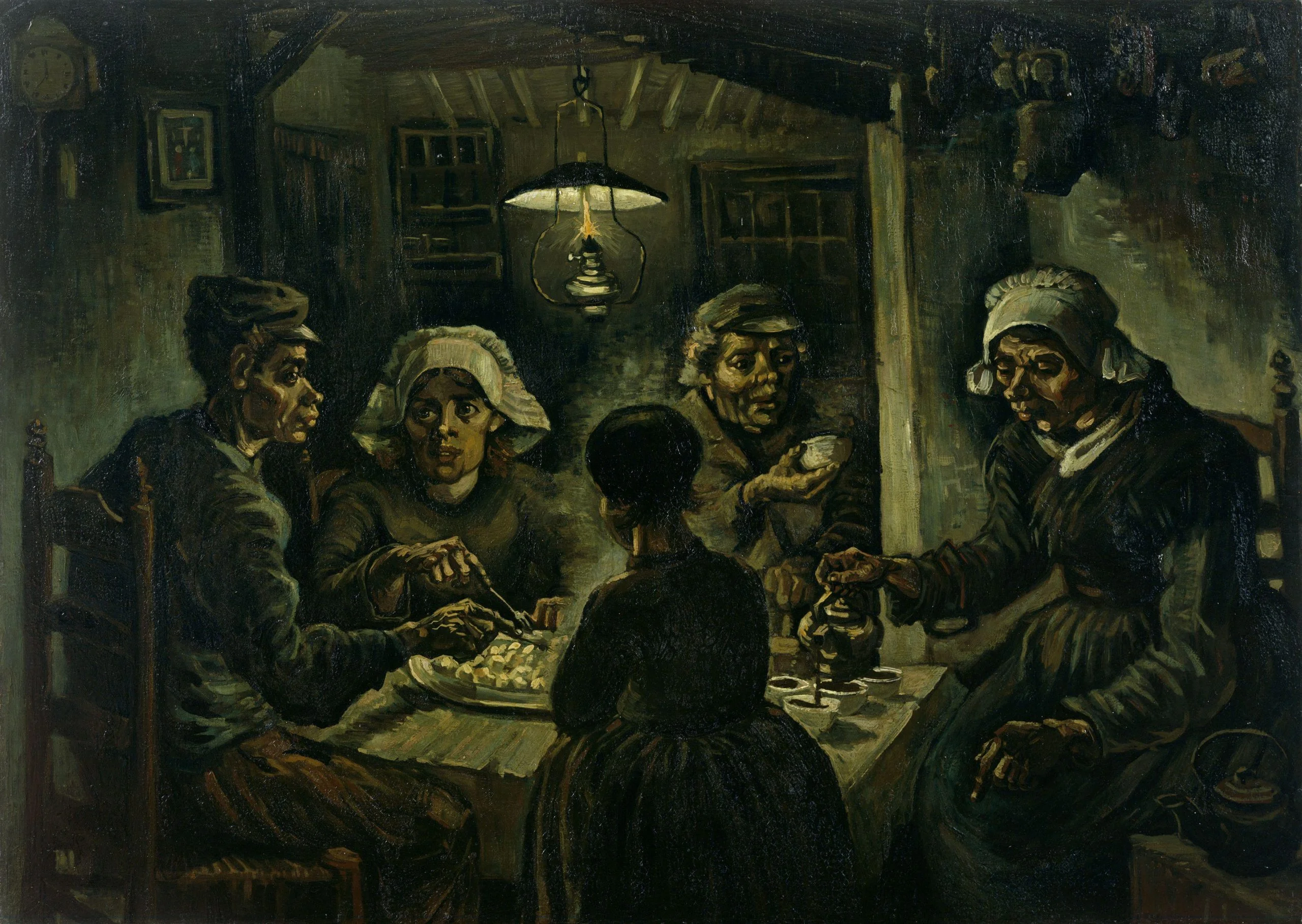 Vincent Van Gogh - The Potato Eaters. Ročno naslikane reprodukcije znanih slikarjev, moderne stenske slike, umetniške slike za na steno