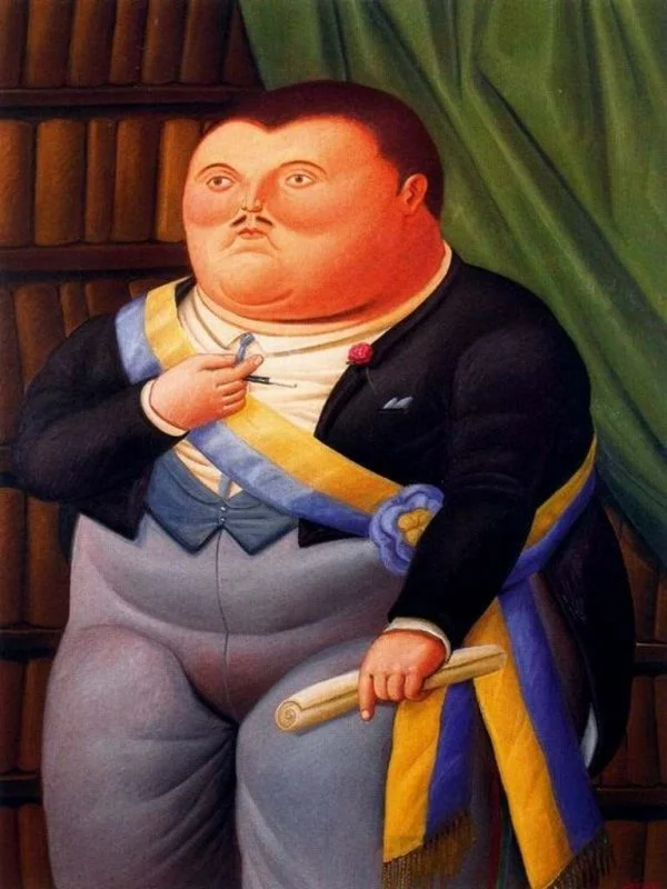 Fernando Botero - The President - reproduction of famous painting, painting on canvas