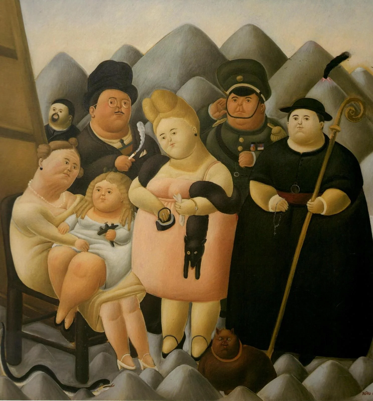 Fernando Botero - The Presidential Family - reproduction of famous painting, painting on canvas