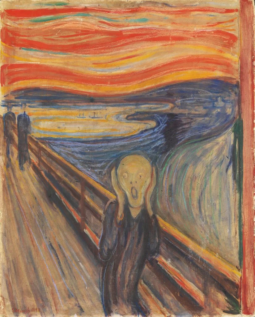 Edvard Munch – A sikoly. Híres festők kézzel festett reprodukciói, modern falfestmények, művészet képek a falra
